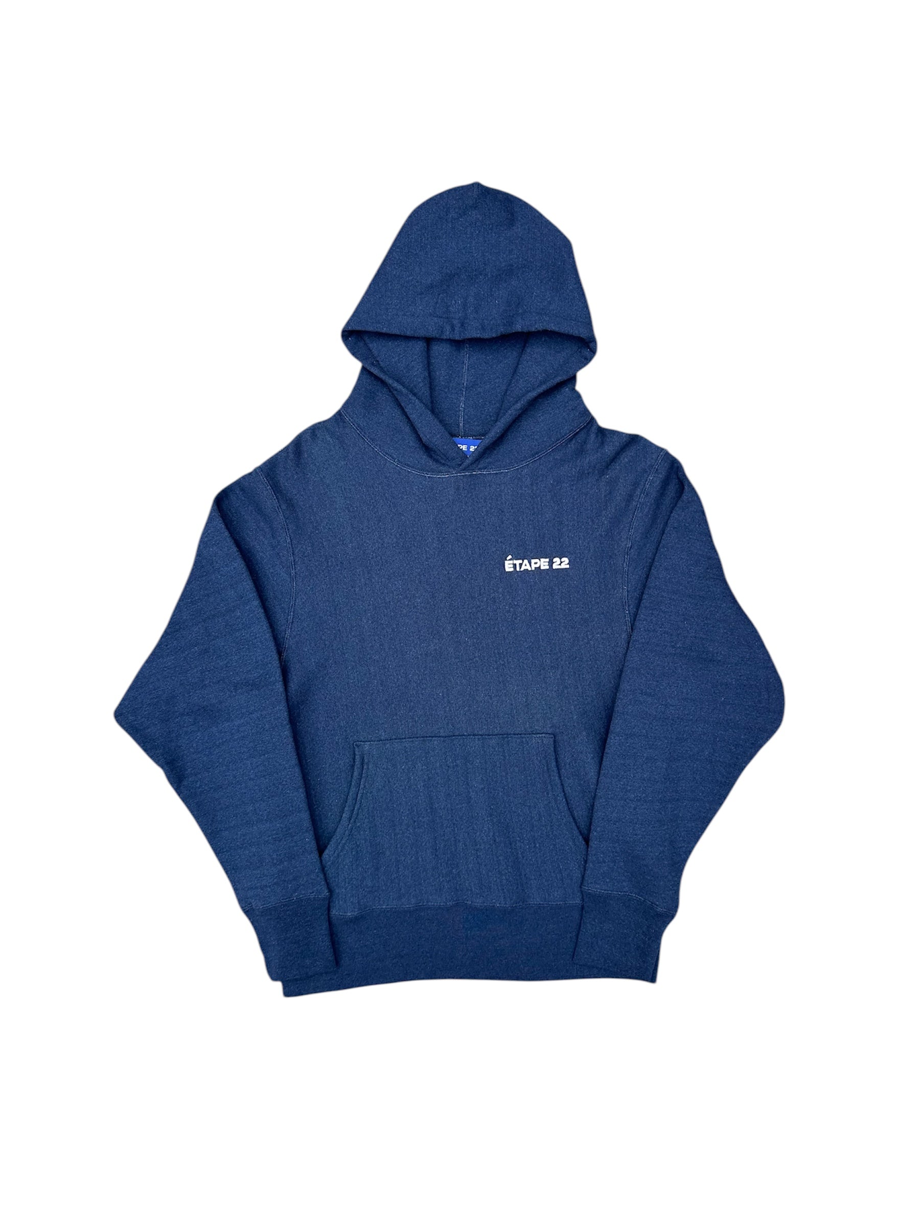 ÉTAPE 22 EMBROIDERED WORDMARK HOODIE - INDIGO