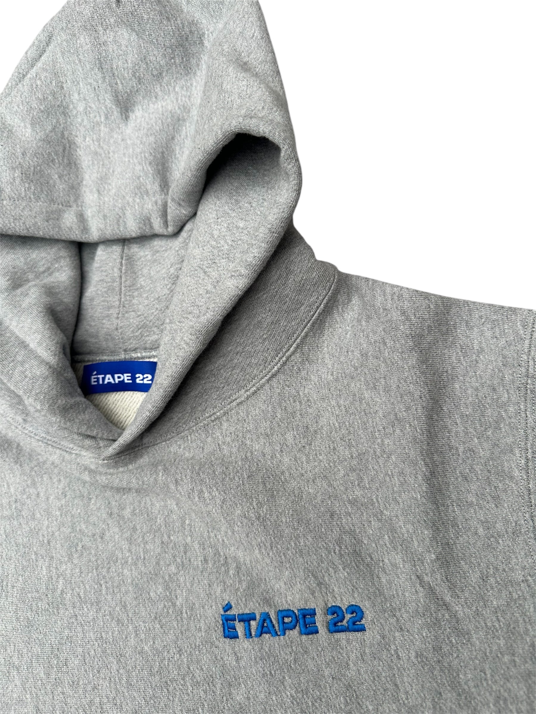 ÉTAPE 22 EMBROIDERED WORDMARK HOODIE - GREY